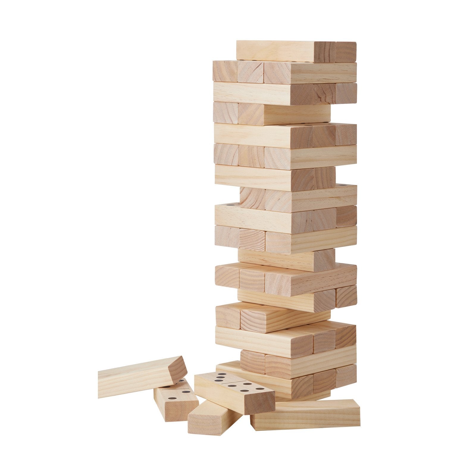 Premium Pine Wood Tumble Tower – 54-Piece Giant Stacking Game with Carry Bag