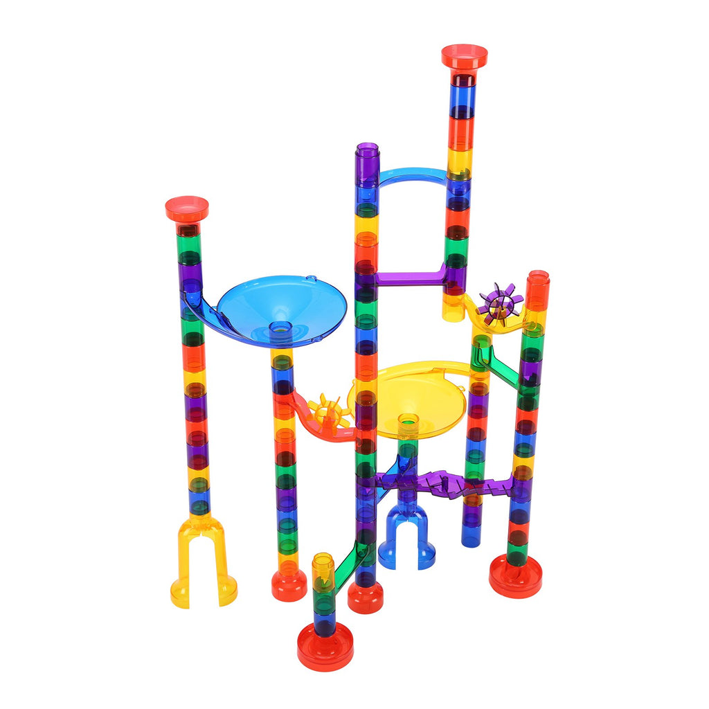 Ultimate 110-Piece Marble Run Set with Glow-in-the-Dark Marbles – STEM Building Toy