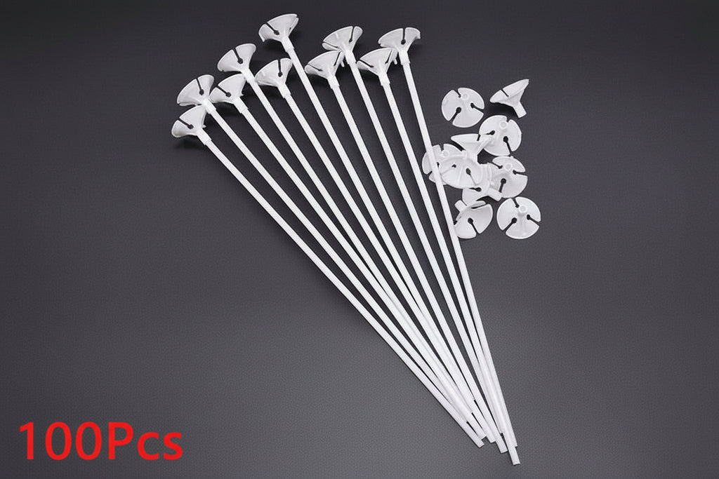 100-Piece Premium Balloon Stick & Cup Set | Reusable DIY Party Decor