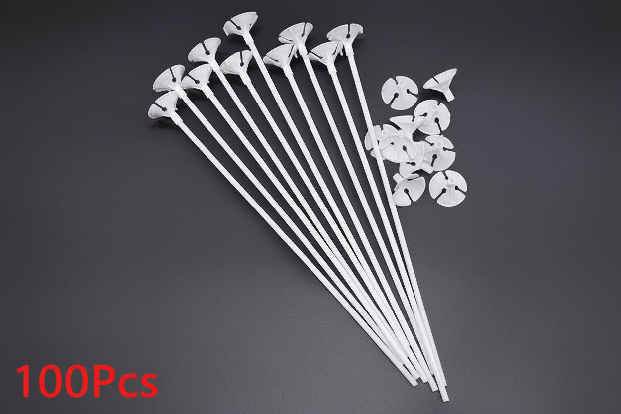 100-Piece Premium Balloon Stick & Cup Set | Reusable DIY Party Decor