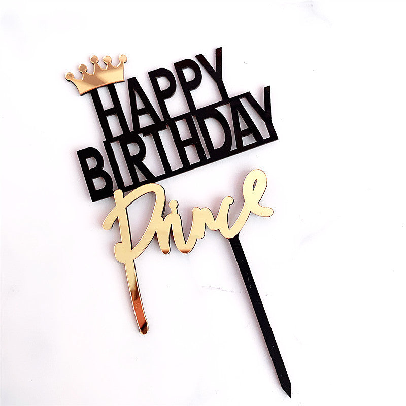 Acrylic Cake Topper – Royal Crown Theme (King, Queen, Prince & Princess)
