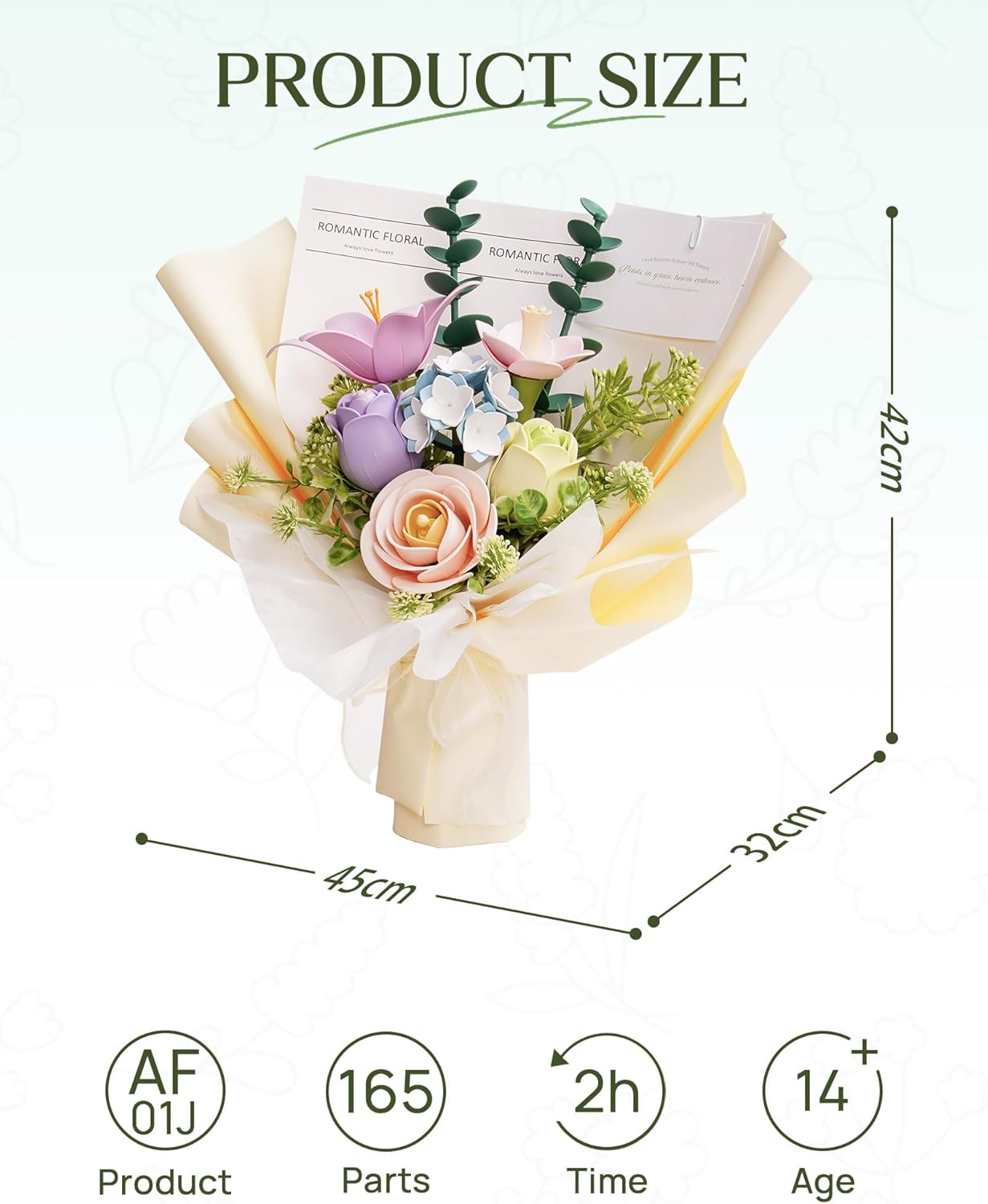 Robotime DIY Springtime Bouquet 3D Puzzle –  Plastic FlowerCraft Kit & Home Decor
