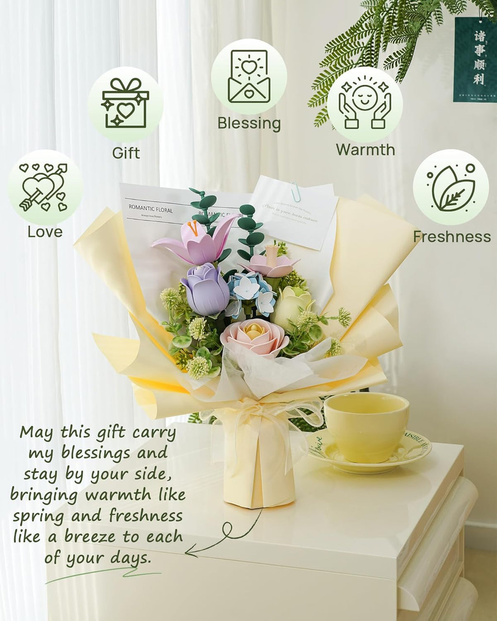 Robotime DIY Springtime Bouquet 3D Puzzle –  Plastic FlowerCraft Kit & Home Decor