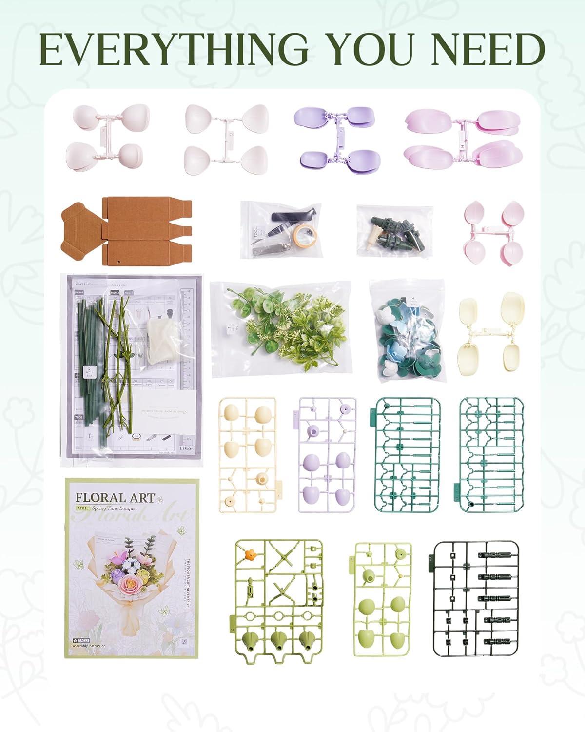 Robotime DIY Springtime Bouquet 3D Puzzle –  Plastic FlowerCraft Kit & Home Decor