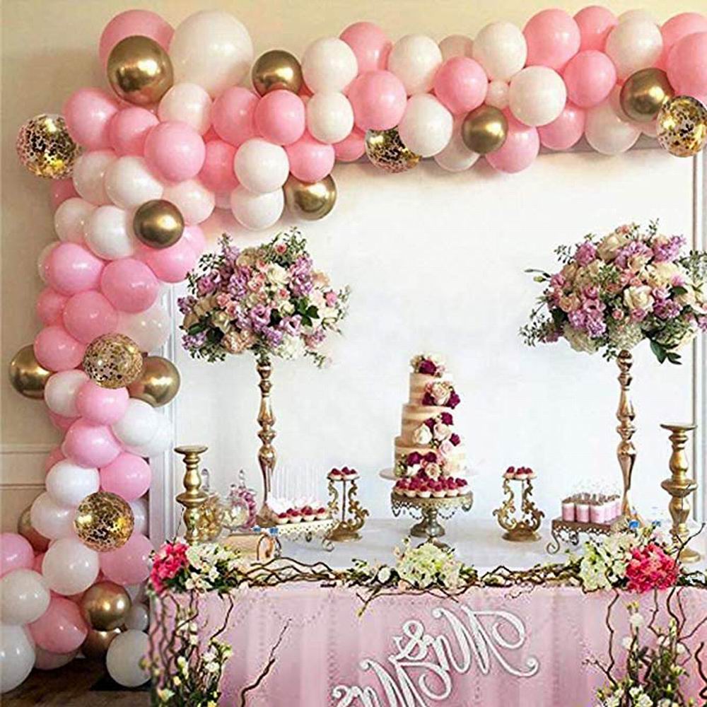 Dreamy Pink & Gold Balloon Arch Kit (127 Pieces)