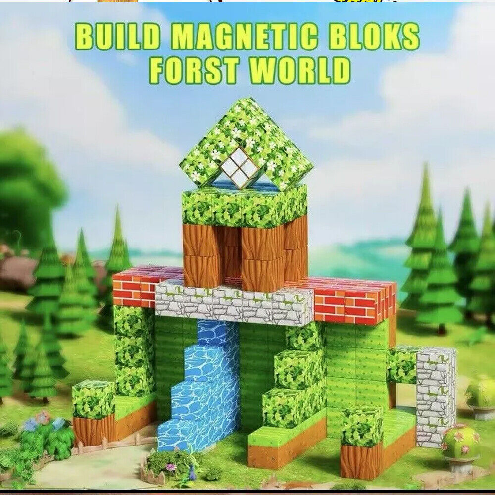 Magnetic Pixel World Building Blocks for Kids, STEM Learning Toy