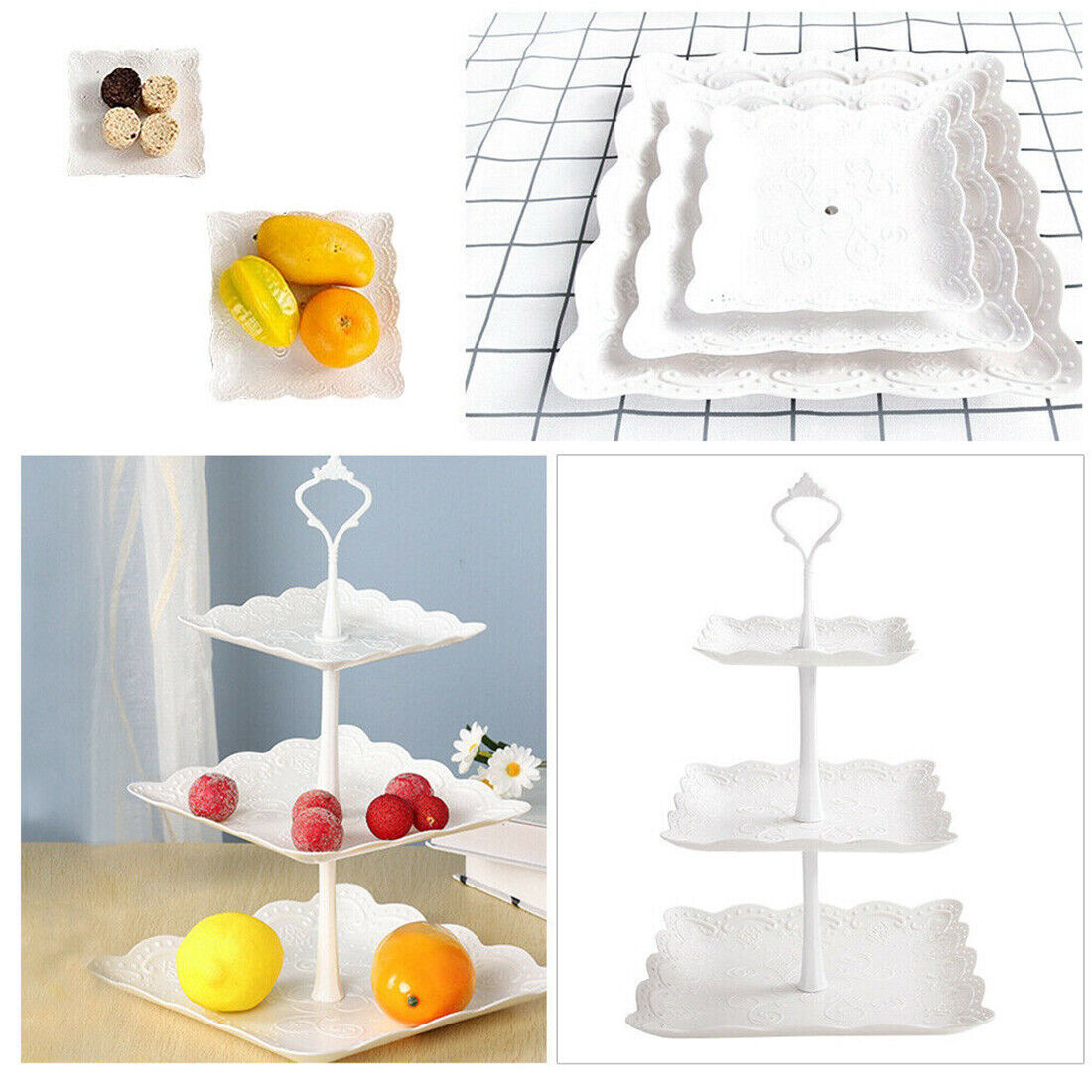 [Set of 2] 3-Level Dessert Display Towers