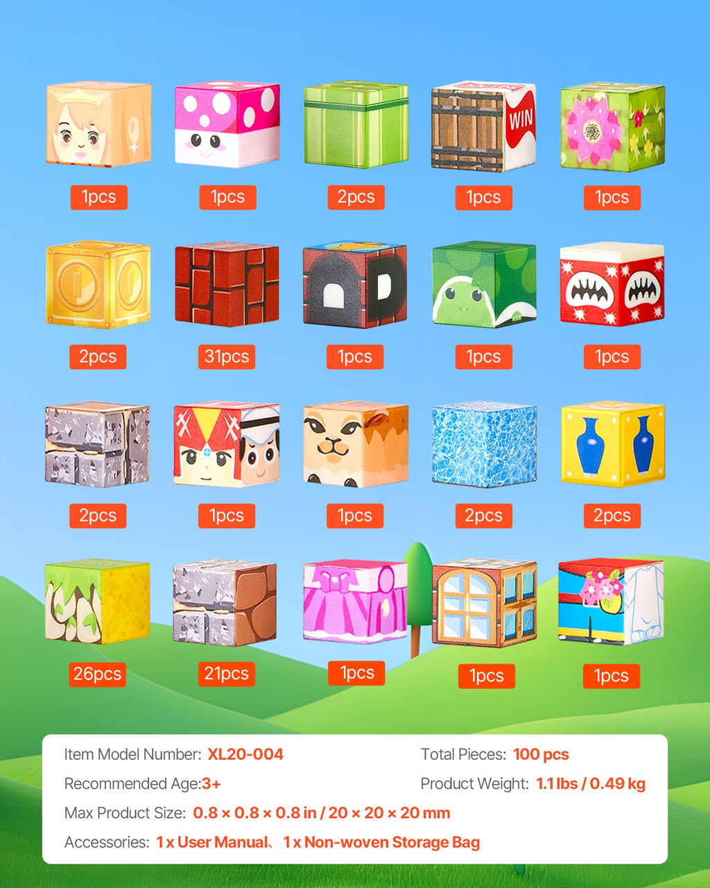 100-Piece STEM Learning Kit: Magnetic Building Cubes for Kids