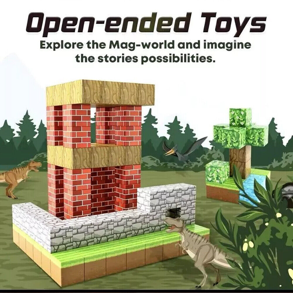 Magnetic Pixel World Building Blocks for Kids, STEM Learning Toy