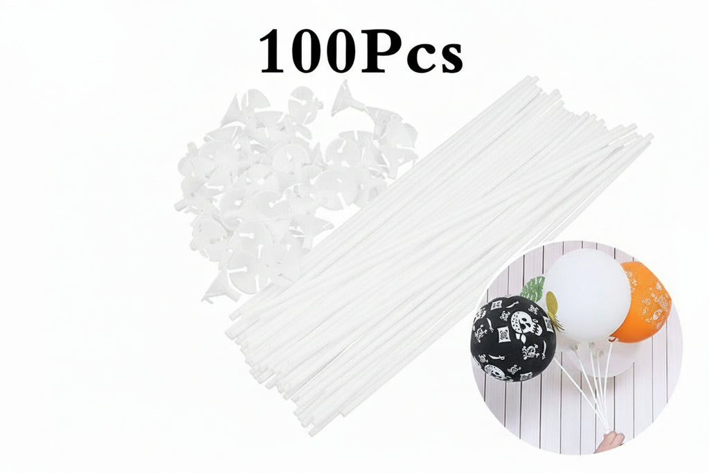 100-Piece Premium Balloon Stick & Cup Set | Reusable DIY Party Decor