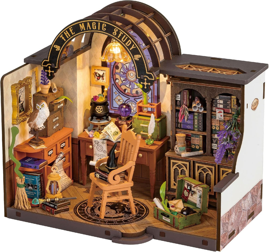 ROBOTIME DIY Miniature House Kit Magic Study Craft Model Kits