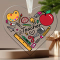 "Teacher" Heart Pendant Ornament-Christmas Tree, Thank You Present