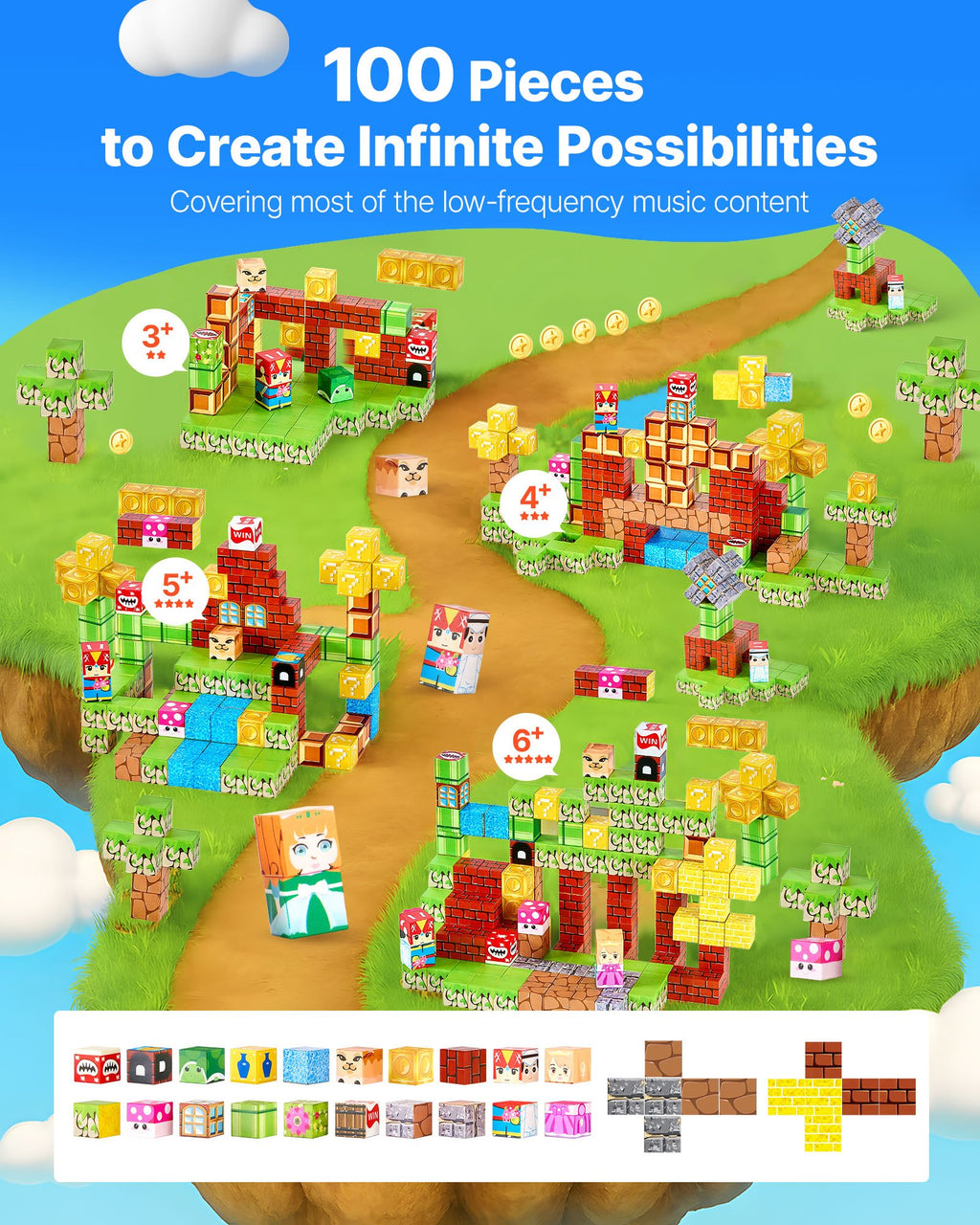 100-Piece STEM Learning Kit: Magnetic Building Cubes for Kids